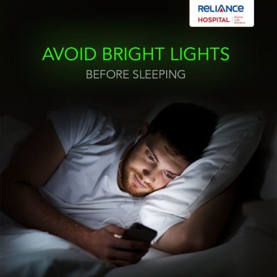 Avoid bright lights before sleeping