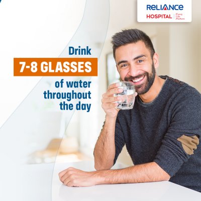 Drink 7-8 glasses of water throughout the day 